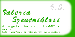 valeria szentmiklosi business card